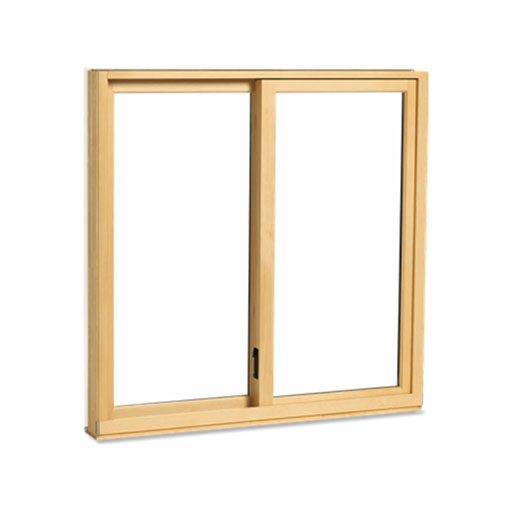 glider window featuring a clean-lined, bare pine wood interior and a space-saving slim profile